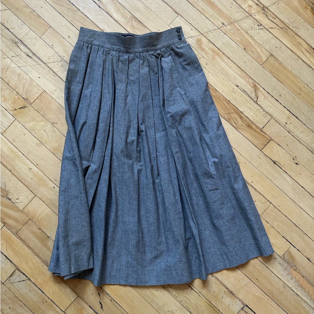 Gray Pleated A-Line Women’s Skirt